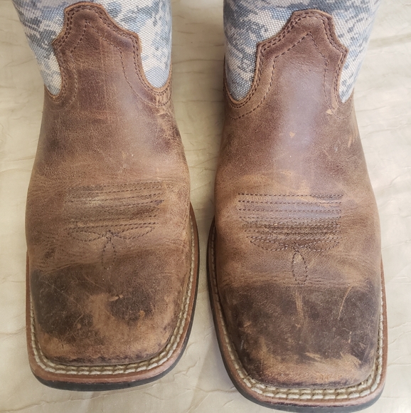 Ariat Men's Distressed Camo Sport Patriot Western Boots Broad Square Toe Size 6. - Picture 10 of 15